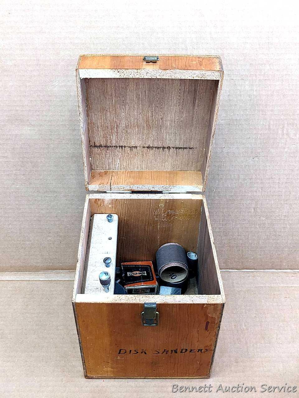 Tool organizer boxes for router, hole saws, disc sander, more. Largest about 10-1/2" x 8" x 8".