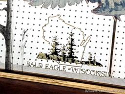Miller High Life Wisconsin Bald Eagle beer mirror is about 15" x 22". Front reads at bottom Miller