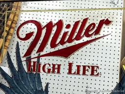 Miller High Life Wisconsin Bald Eagle beer mirror is about 15" x 22". Front reads at bottom Miller