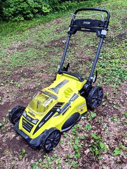 Ryobi 40v Brushless 20" electric lawn mower, comes with 5ah battery, charger and handle is fully