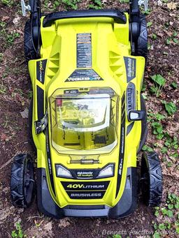 Ryobi 40v Brushless 20" electric lawn mower, comes with 5ah battery, charger and handle is fully