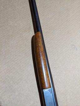 Iver Johnson Champion top break 12 gauge shotgun. The 30" barrel has a bright bore. Bluing is mostly