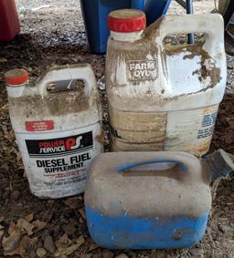 No shipping. Mostly full bottle of diesel fuel supplement; mostly empty bottle of heavy engine oil;