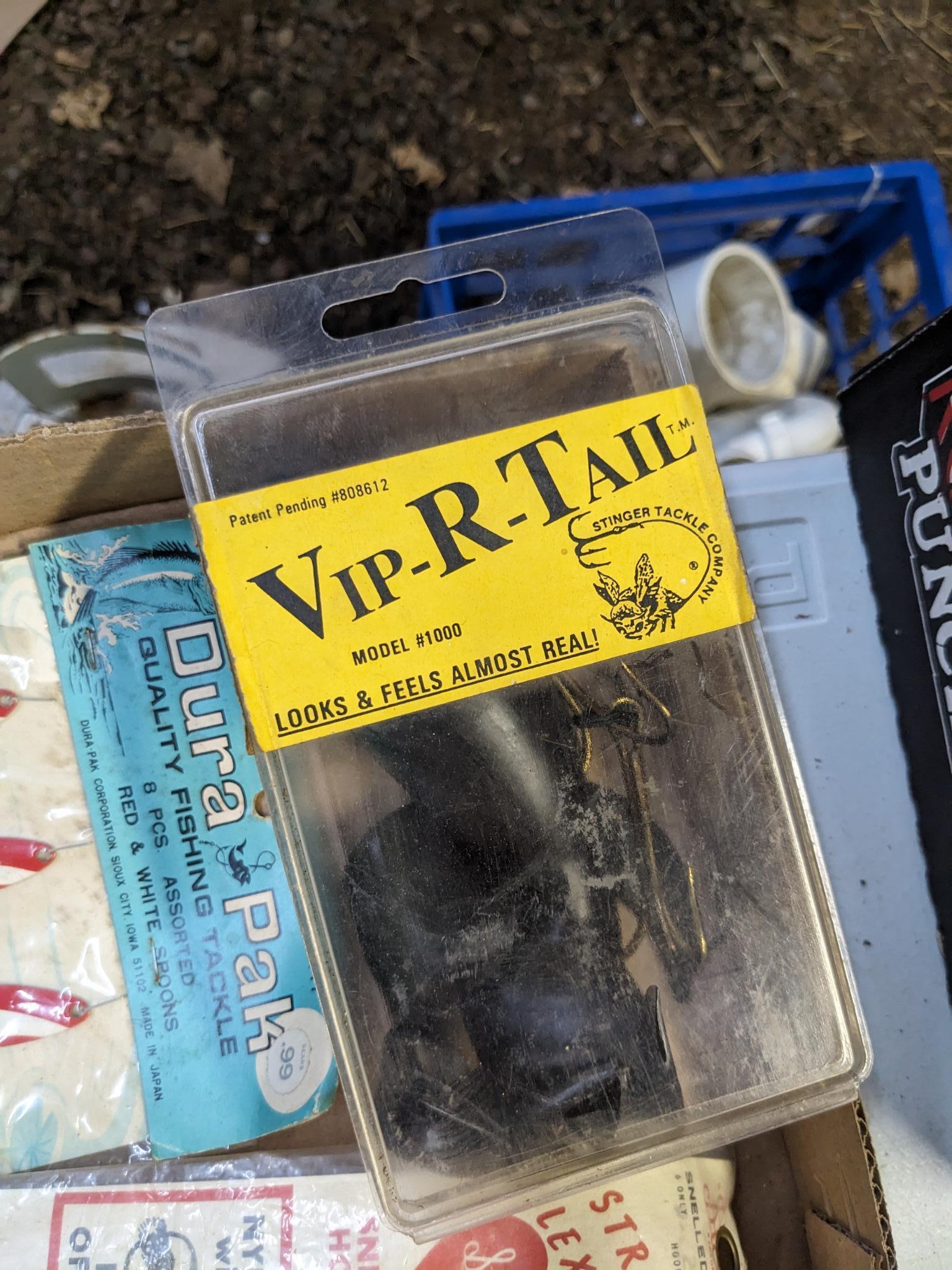 Fishing lures, jig heads, Vip-R Tail, more.