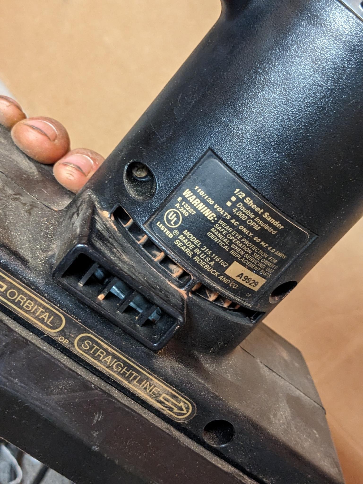 Craftsman 1/2 sheet pad sander and a Skill 3/8'' VSR drill, both run, but sander is a little noisy,
