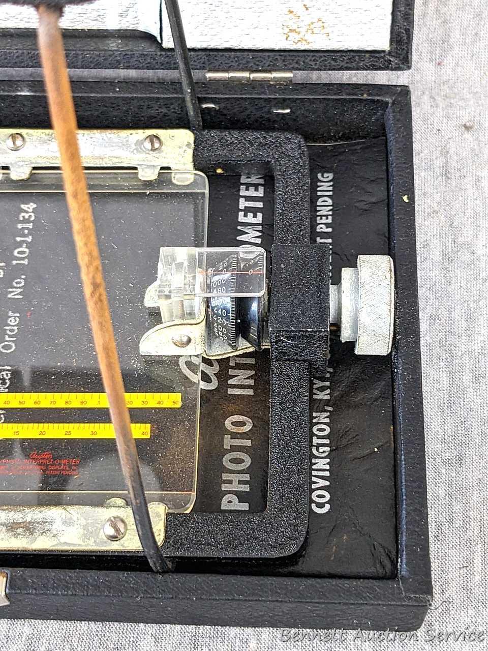 Vintage Austin Photo Interpret-O-Meter with original box, manual, and screwdriver. Mfg. by