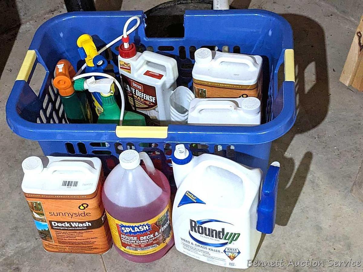 Sunnyside Deck Wash (one mostly full one mostly empty), Round Up, Car Wash, RainX Spot Free Rinse,