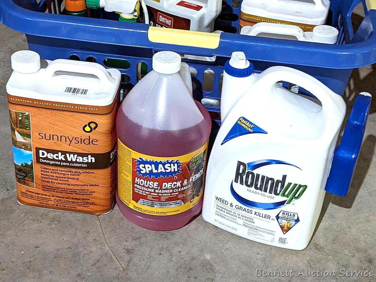 Sunnyside Deck Wash (one mostly full one mostly empty), Round Up, Car Wash, RainX Spot Free Rinse,