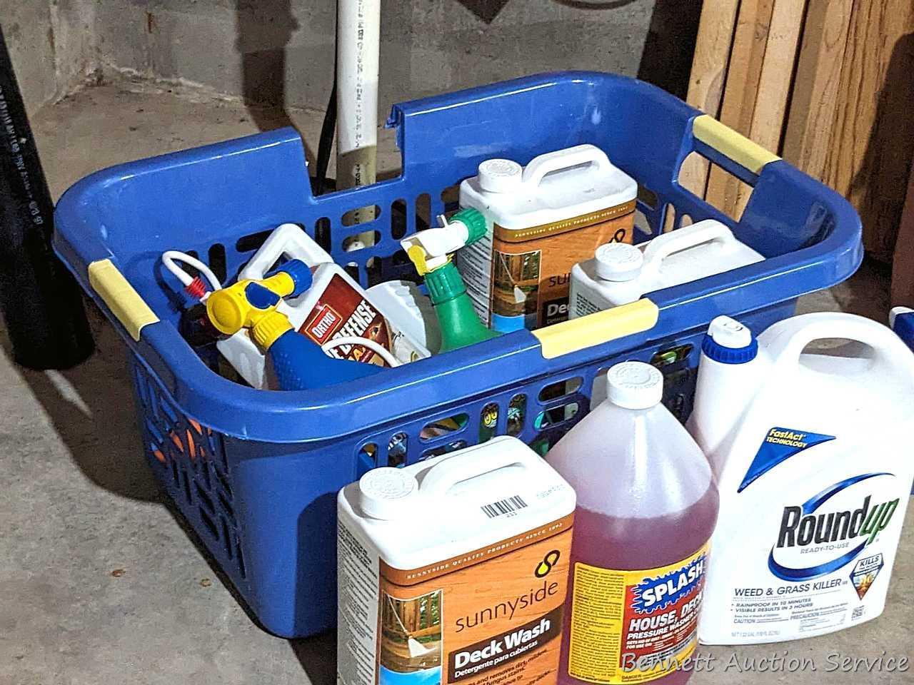 Sunnyside Deck Wash (one mostly full one mostly empty), Round Up, Car Wash, RainX Spot Free Rinse,