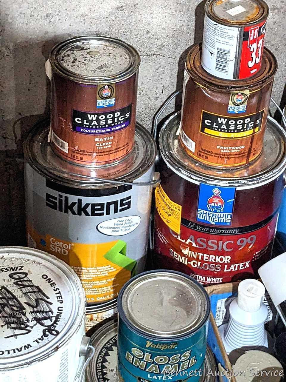 Tractor and implement enamel, wood stain, linseed oil, paint, butane fuel, spray paint, ceiling
