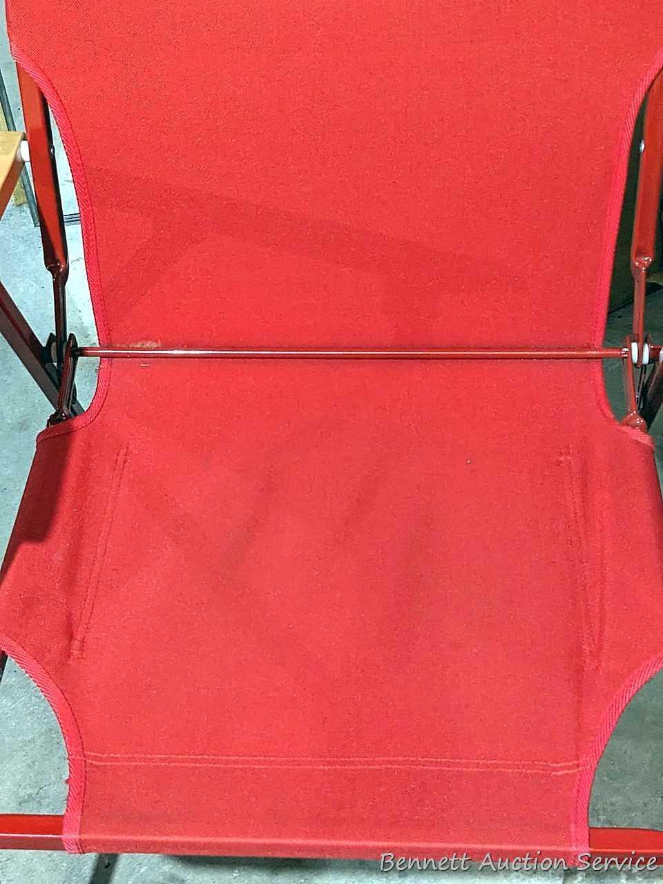 Nice Coca-Cola folding chair about 23" over wooden arms, plus a clock and phone that look new.