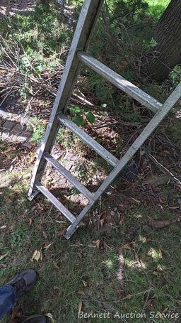 Aluminum extension ladder section is approx. 12'.