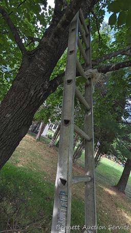 Aluminum extension ladder section is approx. 12'.