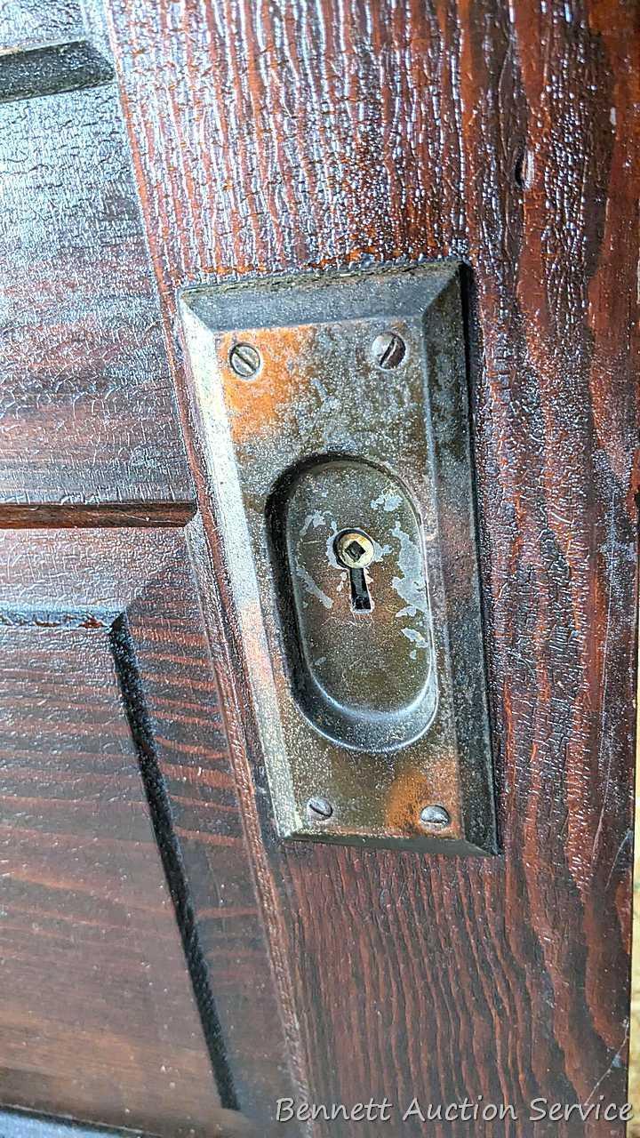 Pair of vintage sliding doors with the classy copper hardware. The doors measure approx 32" x 84"