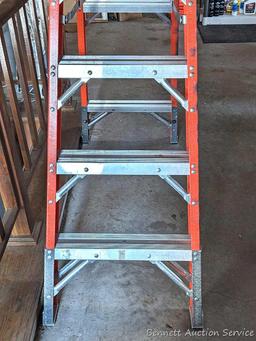 6' fiberglass step ladder is sturdy and in good condition.