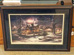 Signed and numbered framed print by Terry Redlin entitled 'His First Homecoming' has Certificate of