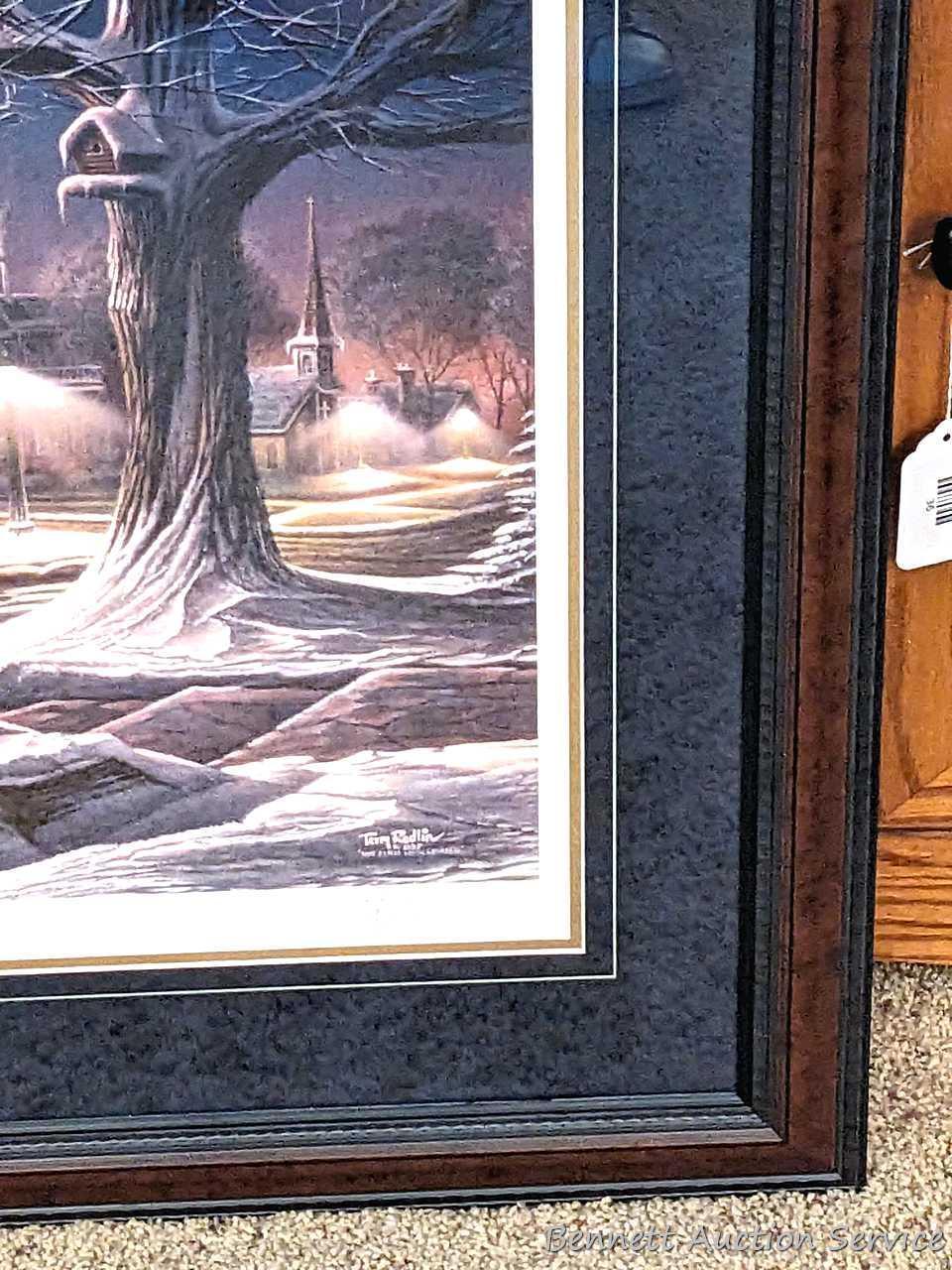 Signed and numbered framed print by Terry Redlin entitled 'His First Homecoming' has Certificate of