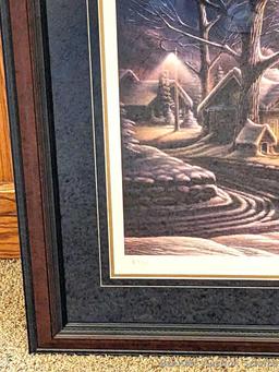 Signed and numbered framed print by Terry Redlin entitled 'His First Homecoming' has Certificate of