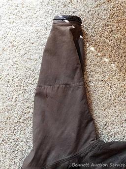 Brown leather jacket by Wilsons is men's size XL and in good condition.