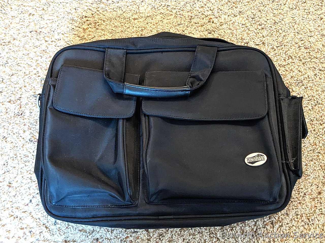 Two American Tourister carry on bags, plus another with wheels for easy travel; Also a tote bag and