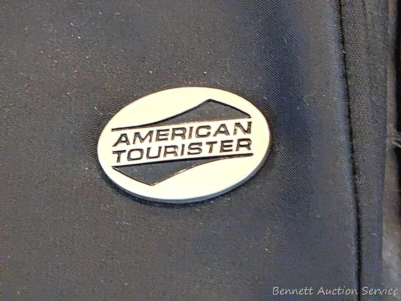 Two American Tourister carry on bags, plus another with wheels for easy travel; Also a tote bag and