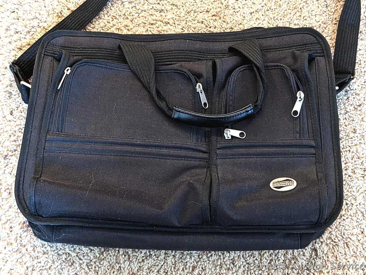 Two American Tourister carry on bags, plus another with wheels for easy travel; Also a tote bag and