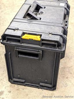 DeWalt ToughSystem stackable contractor-grade lockable tool box with gasketed lid and lift out tray
