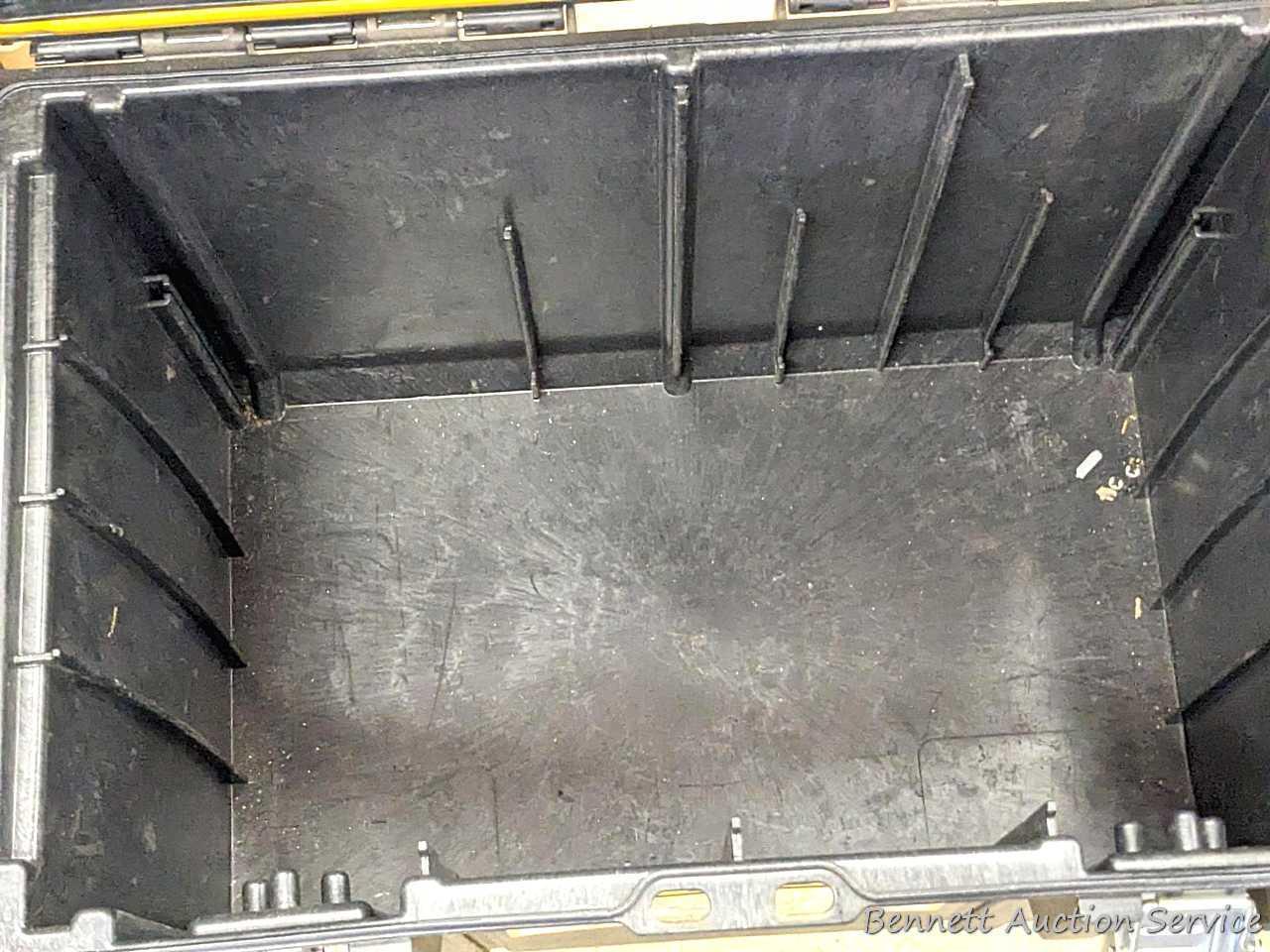 DeWalt ToughSystem stackable contractor-grade lockable tool box with gasketed lid and lift out tray
