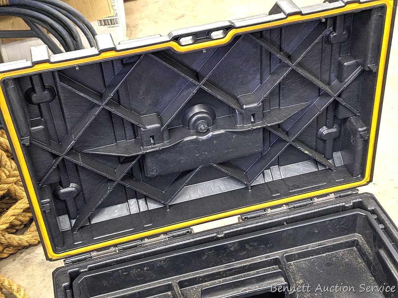 DeWalt ToughSystem stackable contractor-grade lockable tool box with gasketed lid and lift out tray