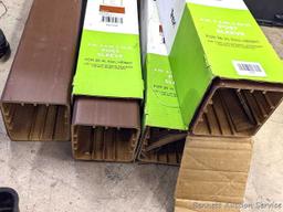 Four Trex post sleeves are 4" x 4" x 39" for 36" hand rail height.