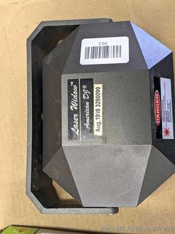 Johnson laser distance measure Model 53-028; Laser Widow projector by American DJ.