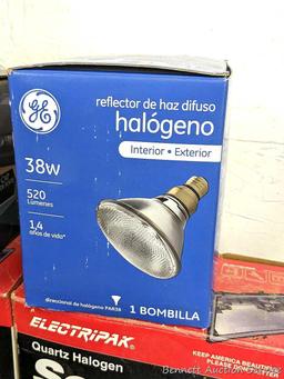 Halogen security lights; other light bulbs and fixtures.