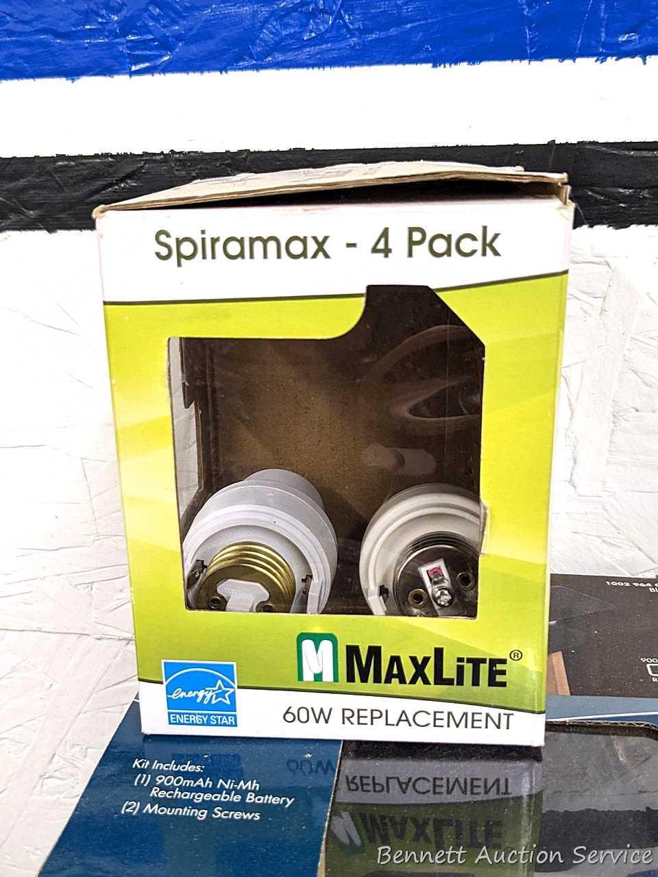 Halogen security lights; other light bulbs and fixtures.