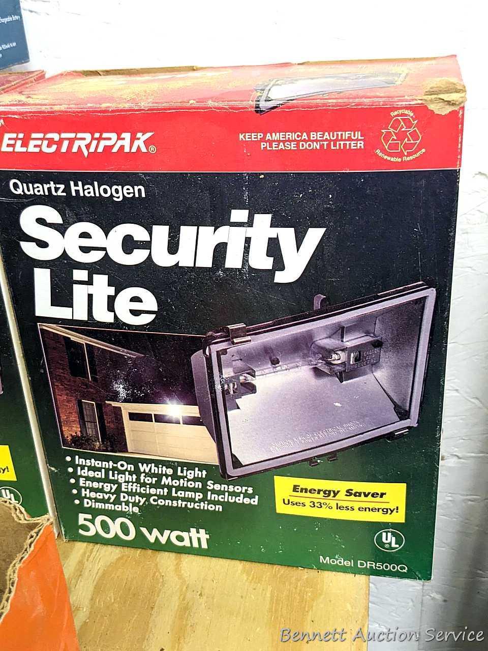 Halogen security lights; other light bulbs and fixtures.
