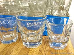 Collection of whiskey glasses are around 3" and 3-1/2" tall.