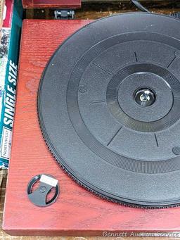 Pickup in Rib Lake. Anders Nicholson record turntable is Model TR-W155. Runs. About 15" wide. Wipe