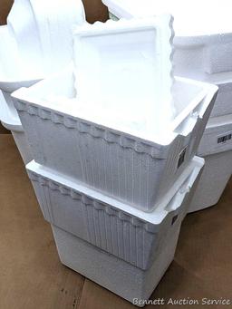 Five 28 qt coolers with lids and a couple smaller.