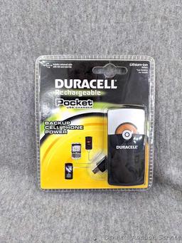 Duracell rechargeable pocket USB charger, lighters to last for awhile, flashlight and lantern.