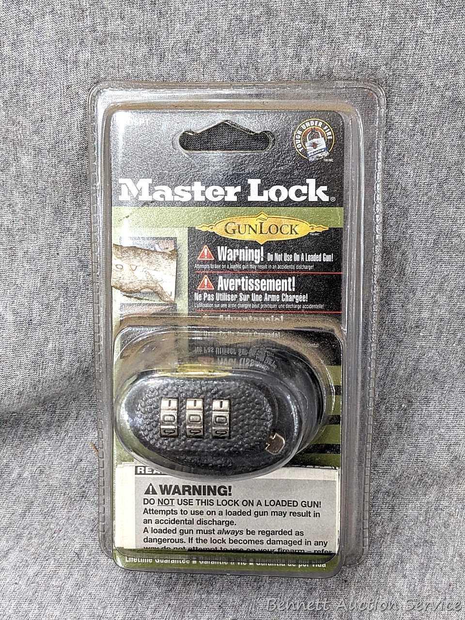 Master Lock gun lock, other gun locks, Smith's hunting knife sharpeners, bulls eye targets, Allen