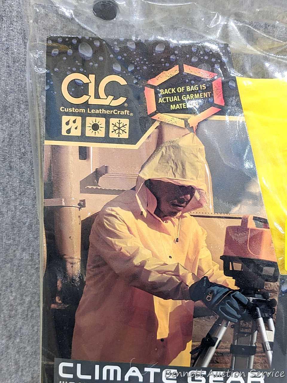 2 NIP Climate Gear weather-resistant work gear incl 3-pc Rain Suit in sizes M and XL.