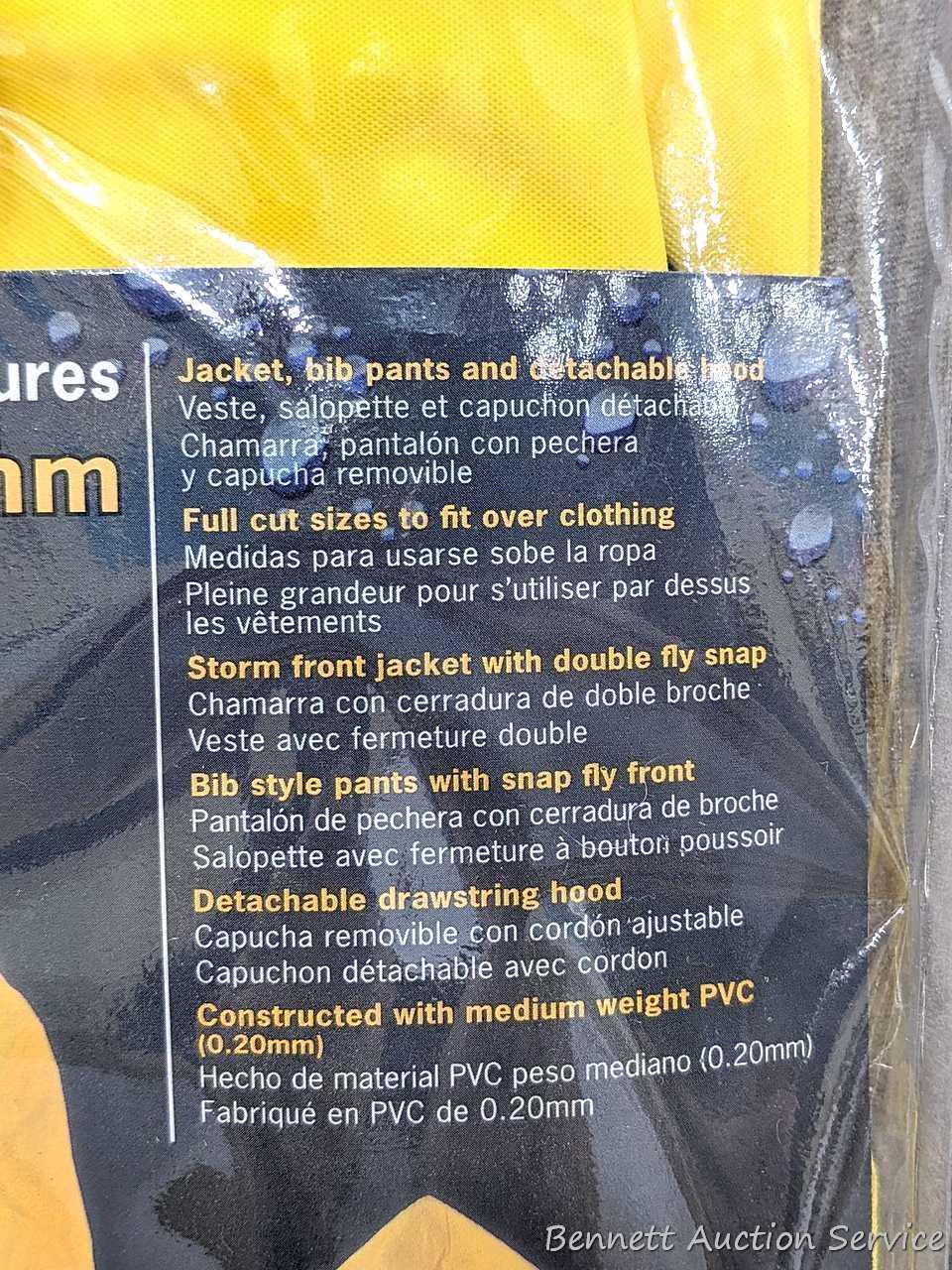 2 NIP Climate Gear weather-resistant work gear incl 3-pc Rain Suit in sizes M and XL.