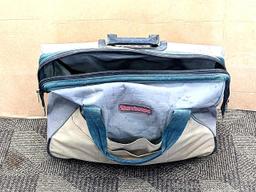 20" Storehouse rolling tool bag is in overall good condition, clean it up or use as-is. About 10"