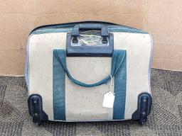 20" Storehouse rolling tool bag is in overall good condition, clean it up or use as-is. About 10"
