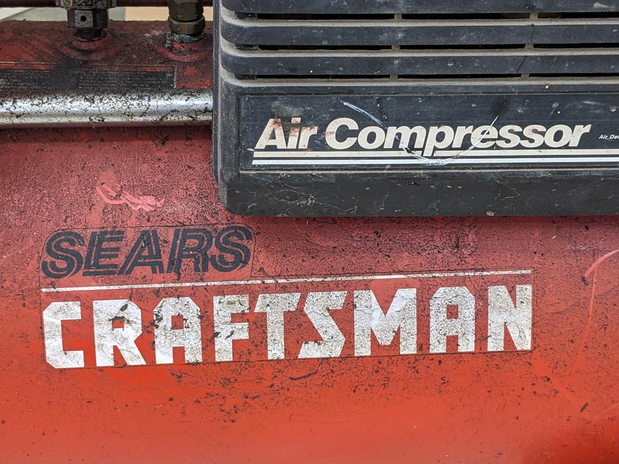 Craftsman 5 hp 20 gallon portable air compressor with air hose requires a 20 amp 110 volt