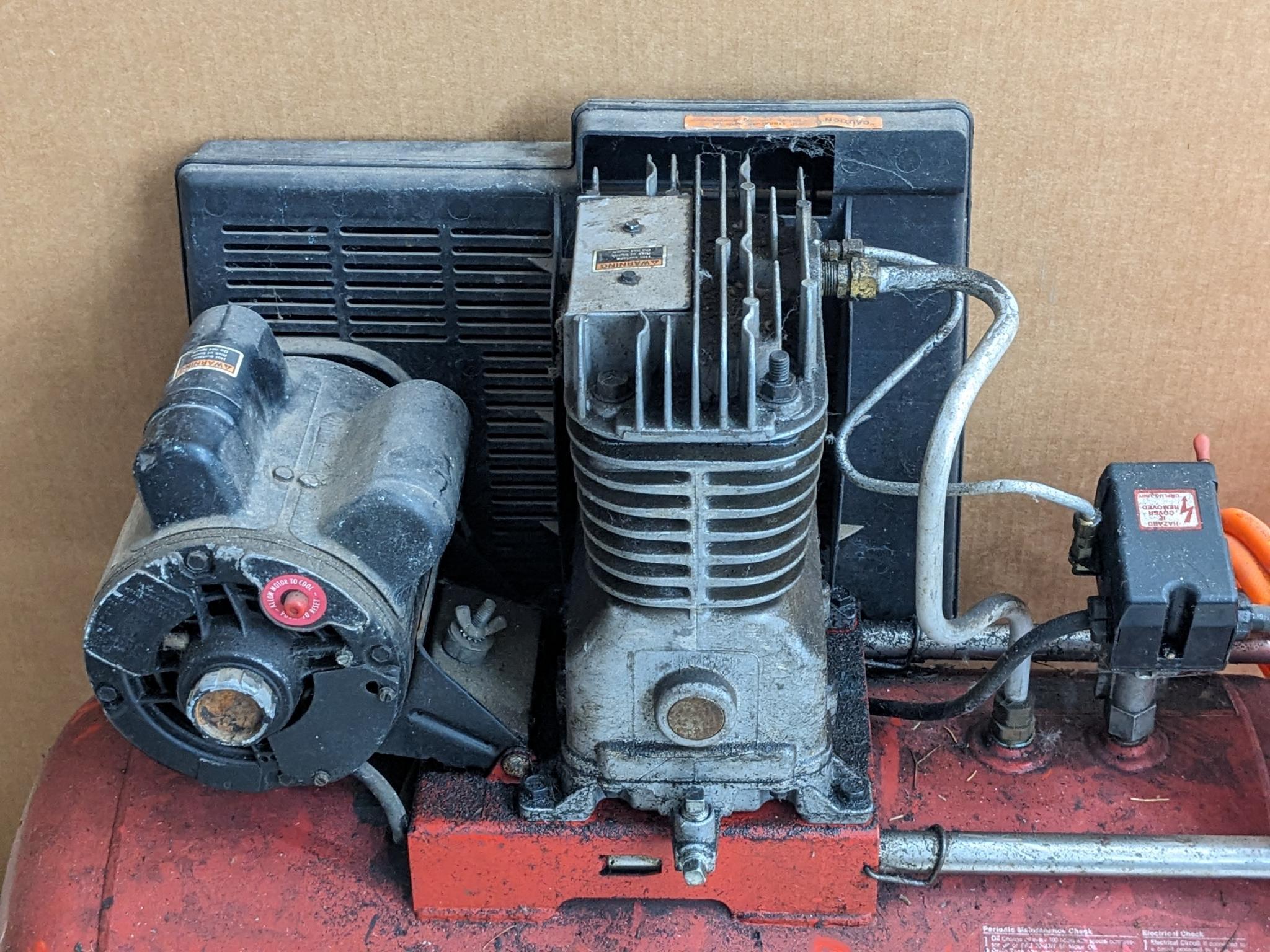 Craftsman 5 hp 20 gallon portable air compressor with air hose requires a 20 amp 110 volt