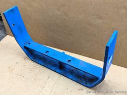 Tractor suitcase weight rack may fit your blue tractor. 2' wide.