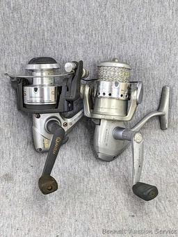 Two Zebco Quantum spinning reels. One is Kinetic KT30 PTi, the other a SS 4 Long Stroke.