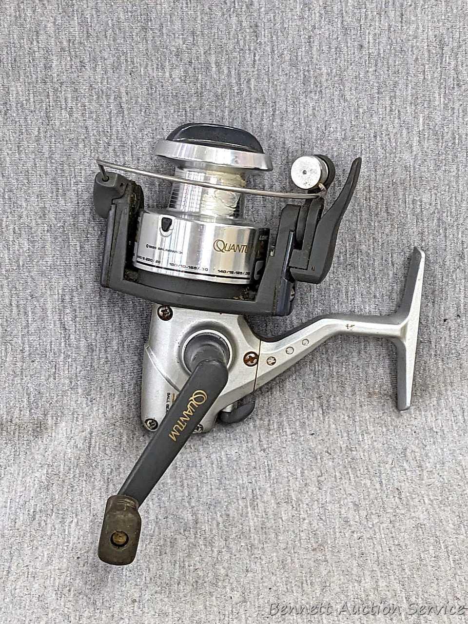 Two Zebco Quantum spinning reels. One is Kinetic KT30 PTi, the other a SS 4 Long Stroke.