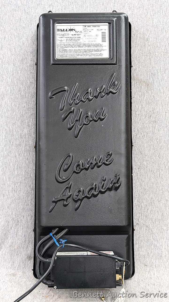 No shipping. Neon Open sign measures approx. 26" x 10", works.
