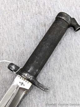 Swedish M1896 military rifle bayonet with scabbard is 13" overall.